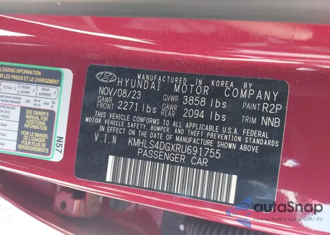 2024 Hyundai Elantra Sel z USA, uszkodzony, nr VIN KMHLS4DGXRU691755